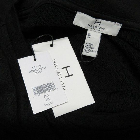 H by Halston Studio black French terry drop shoulder‎ pullover sweatshirt XL - Picture 6 of 12